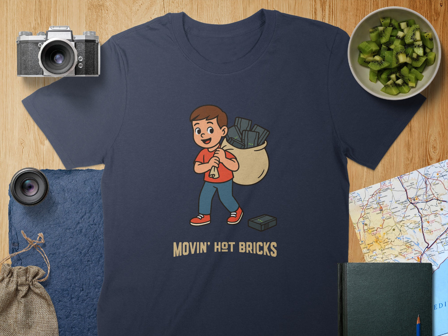 Movin' Hot Bricks Cartoon Graphic T-Shirt product