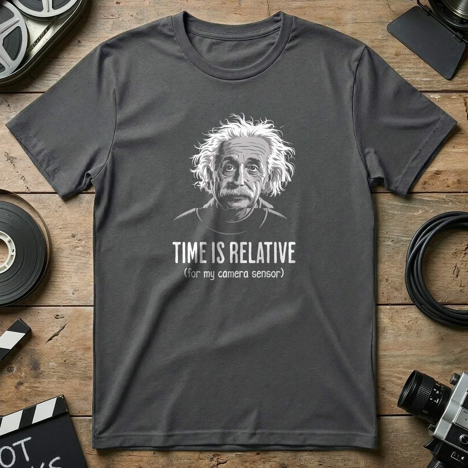 Time Is Relative Graphic T-Shirt with Einstein Design