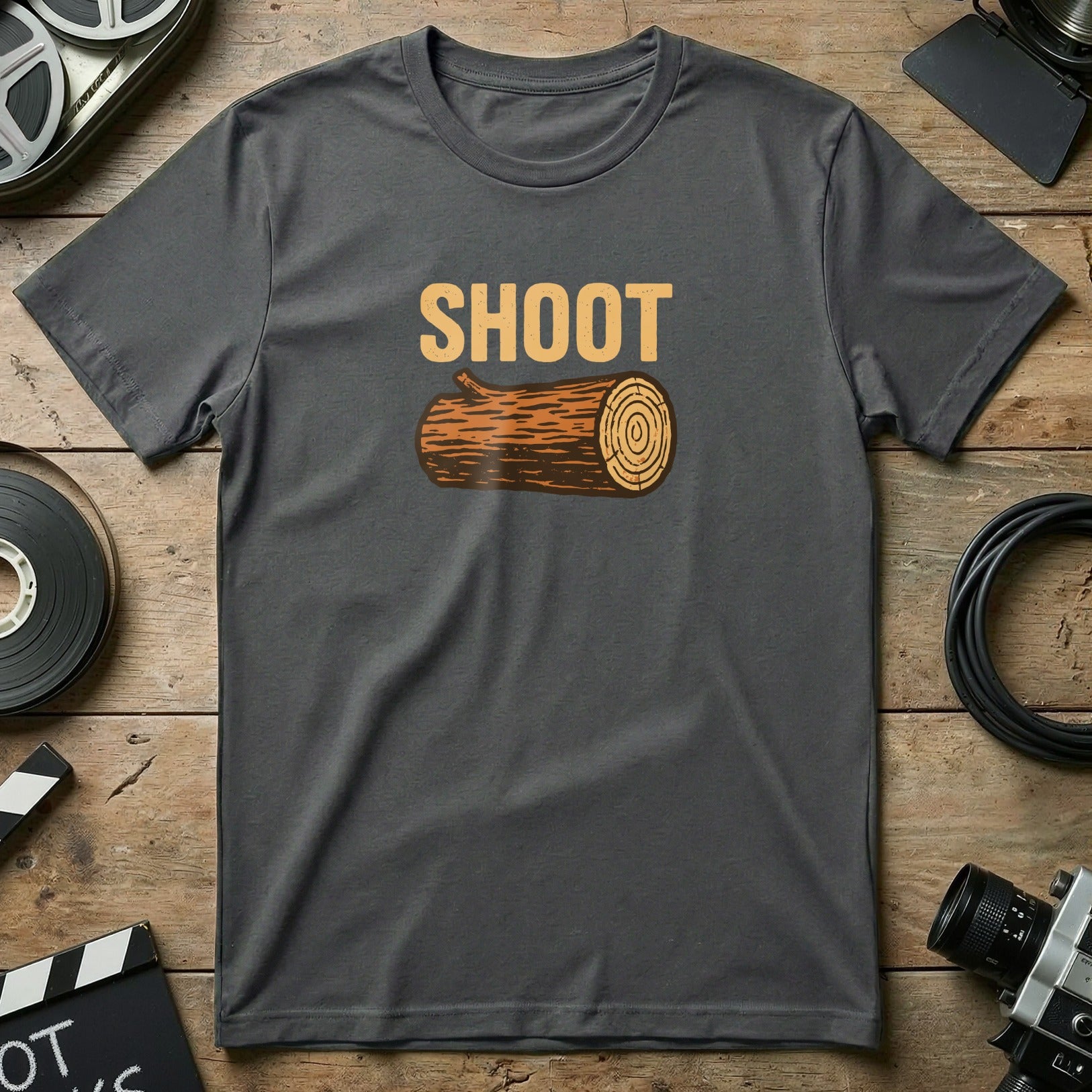 Shoot Log Funny Graphic Tee for Photography Enthusiasts