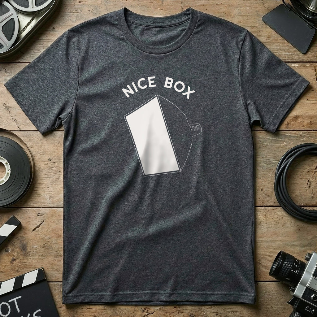 Nice Box Graphic Print Charcoal Grey T-Shirt
