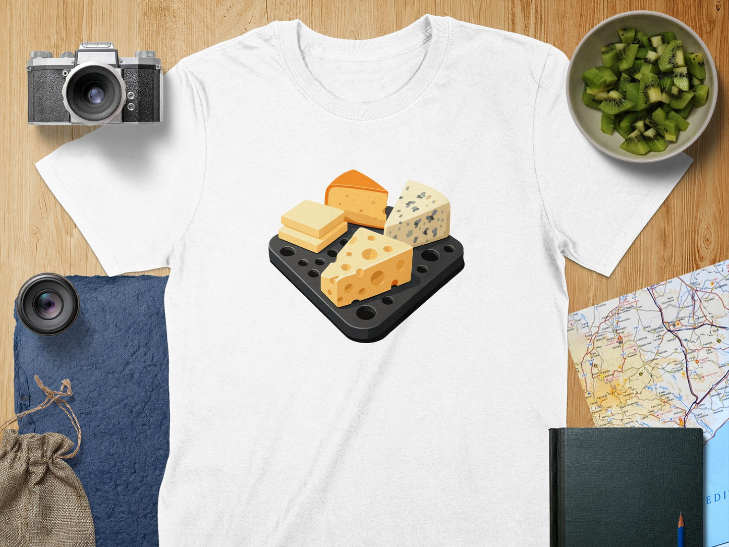 Cheese Illustration on Classic White T-shirt product type
