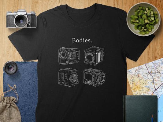 Vintage Camera Bodies Graphic Black T-Shirt product