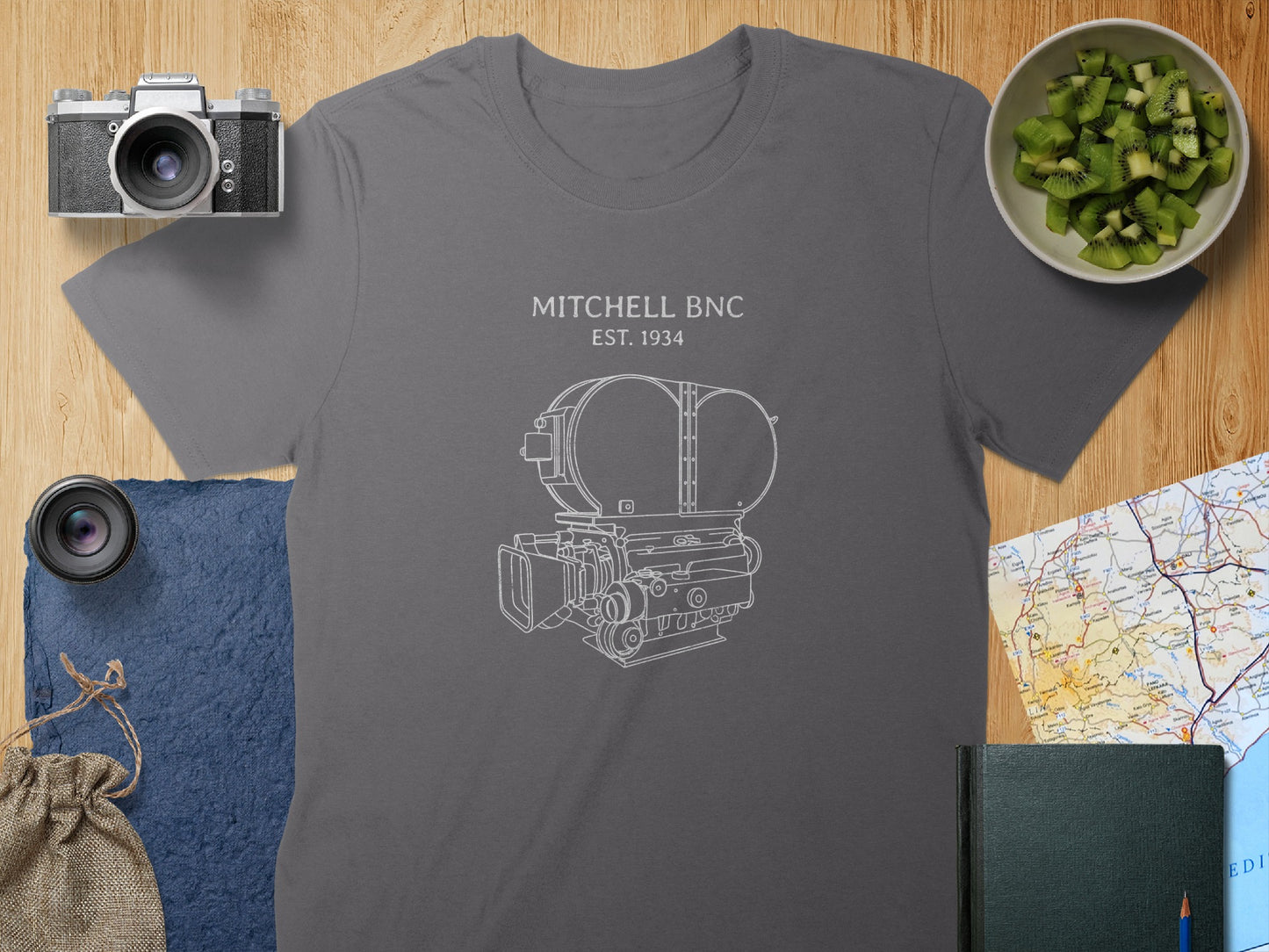 Vintage Camera Blueprint Graphic T-Shirt product