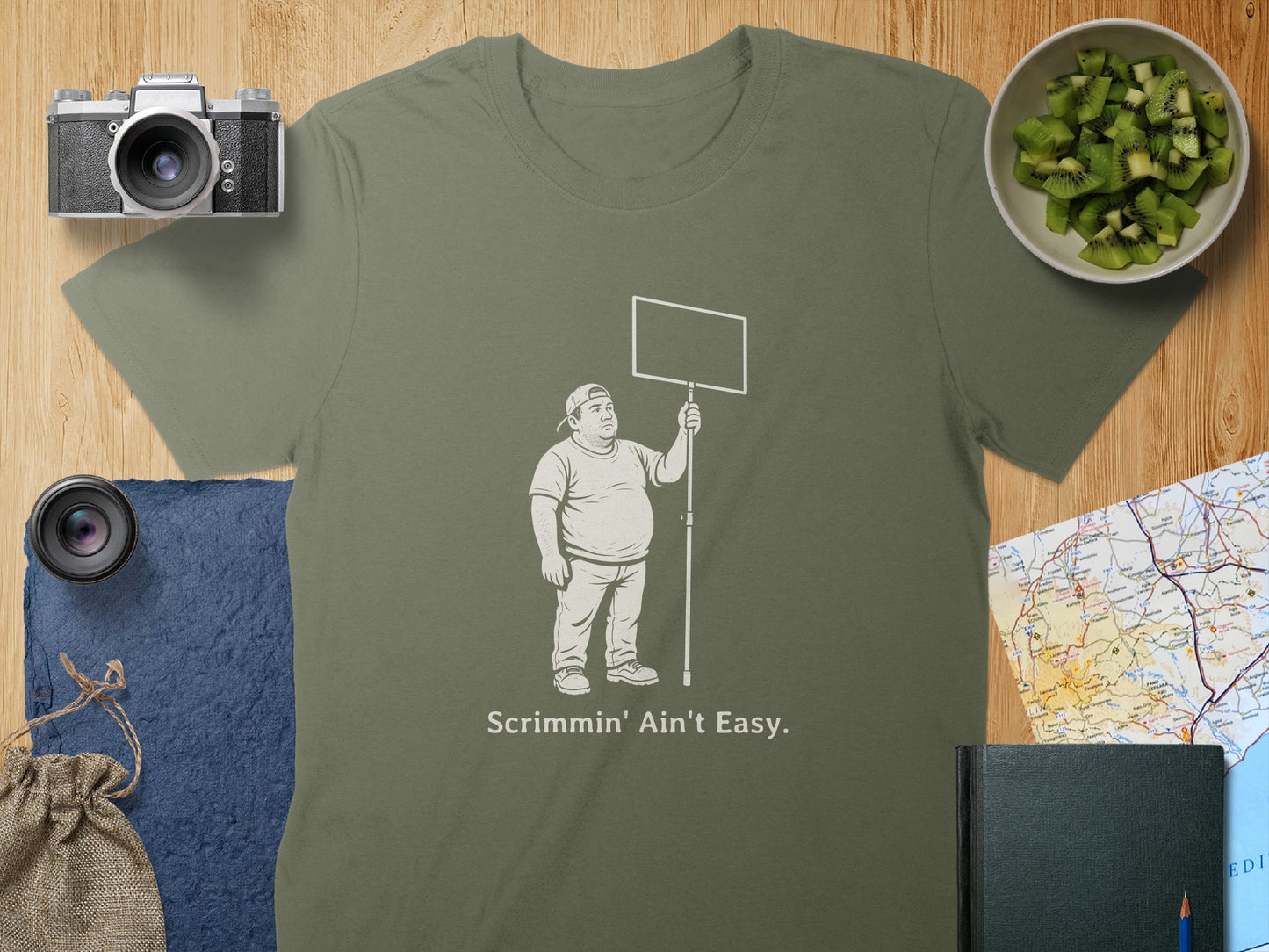Scrimmin Ain't Easy Funny Graphic Tee Shirt product type