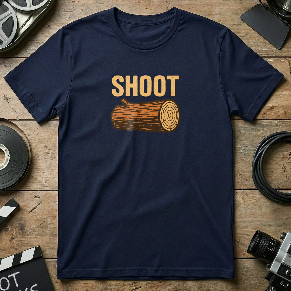 Hilarious Shoot Log Graphic Tee Shirt for Film Lovers