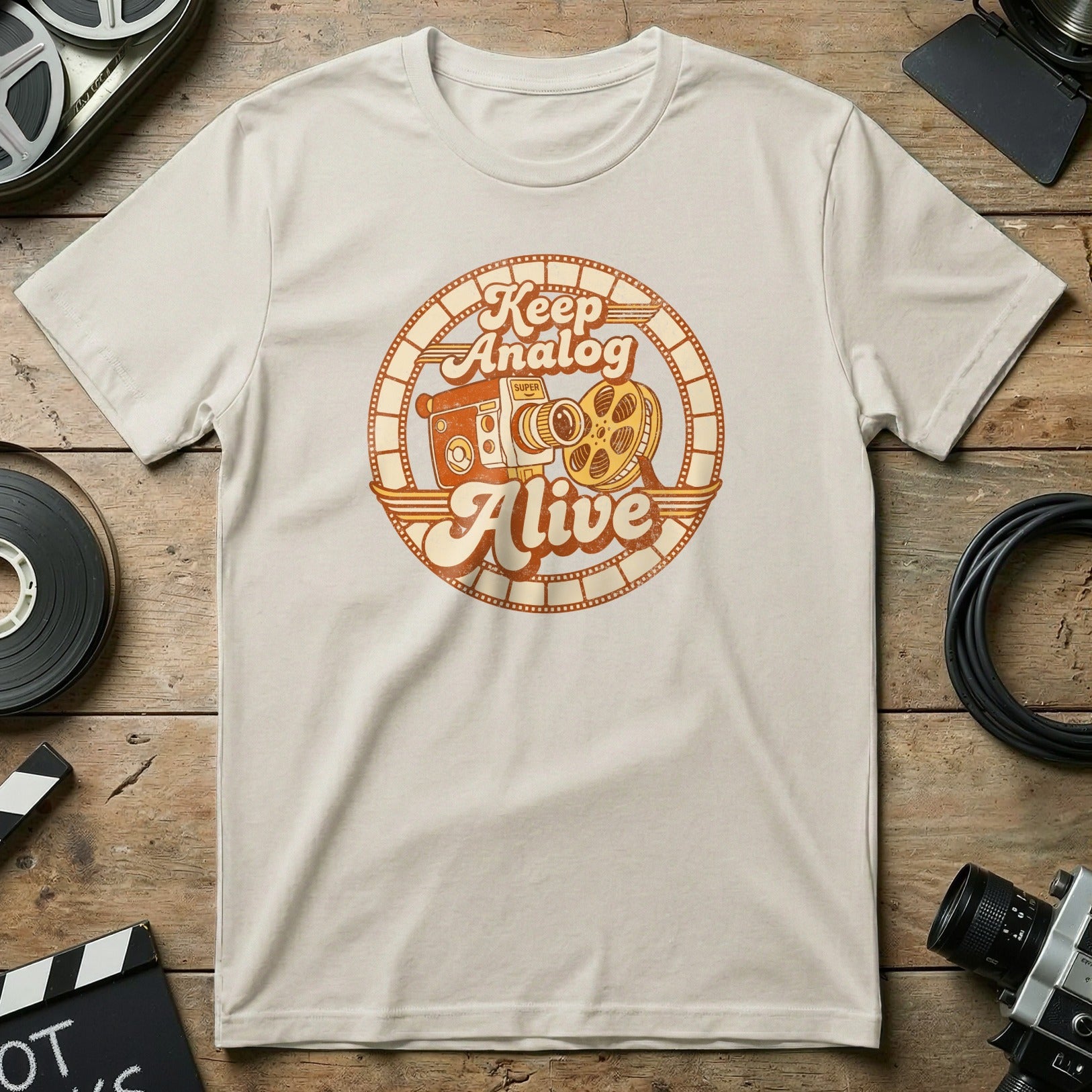 Keep Analog Alive Retro Camera Film Reel T-Shirt product type