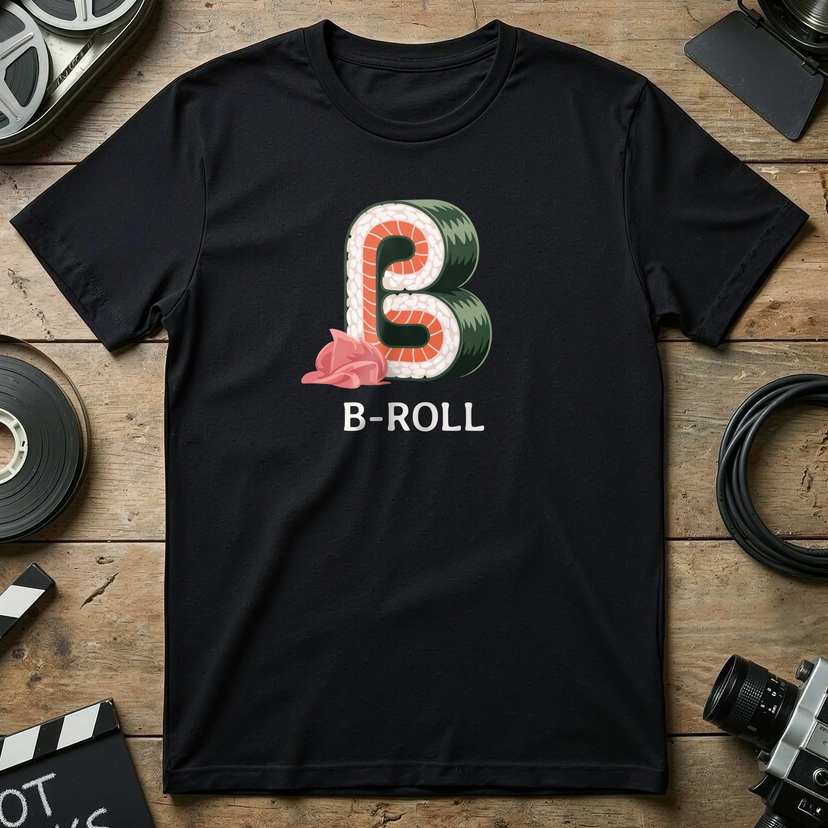 B-Roll Sushi Film Reel T-Shirt Perfect for Filmmakers