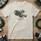 Cream t-shirt with Eclair ACL II camera graphic, Est. 1979.