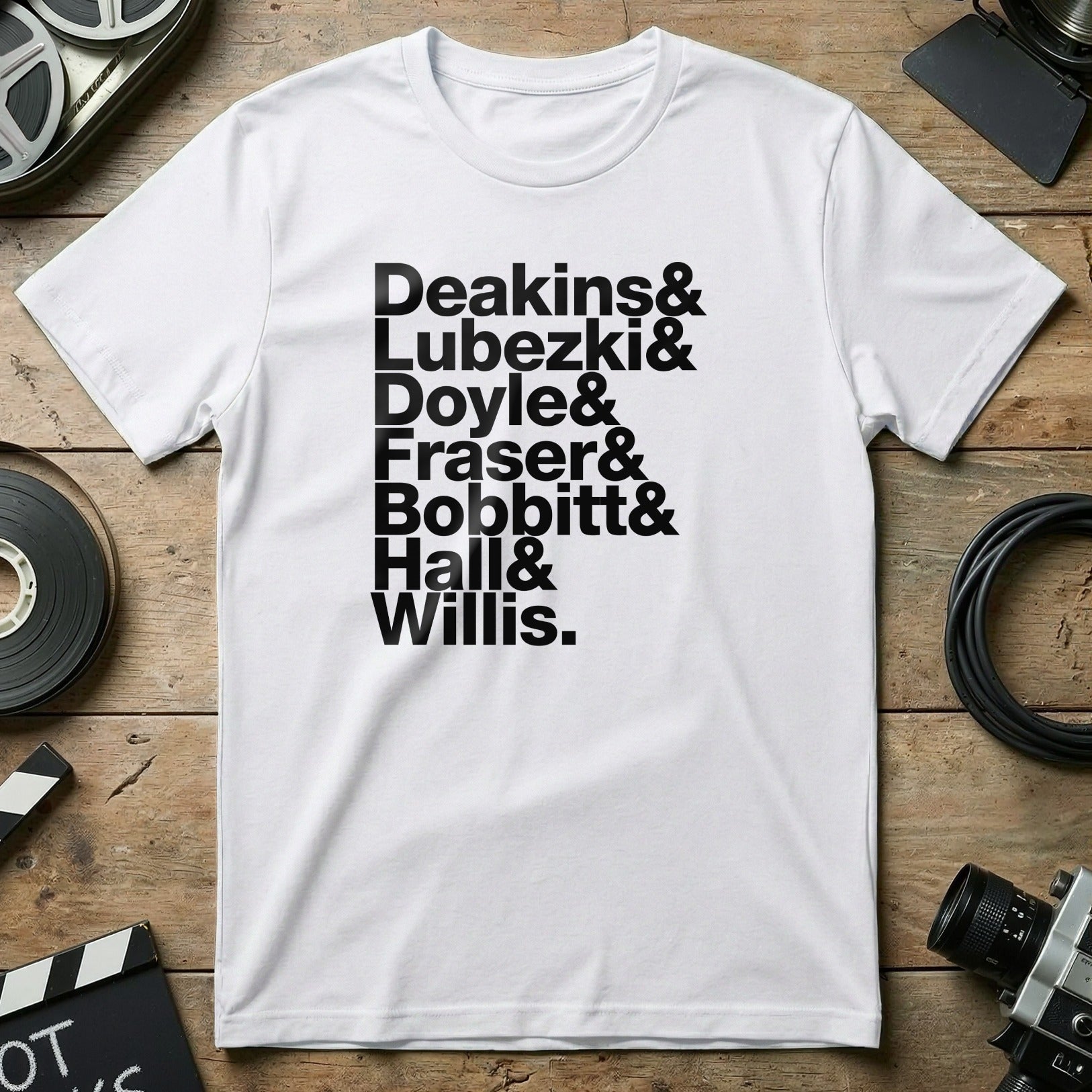 Iconic Cinematographers Names Graphic Tee Shirt